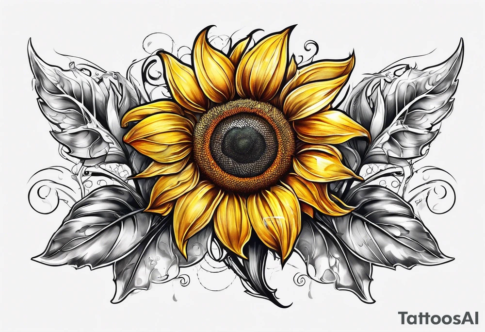 a sunflower tattoo idea
