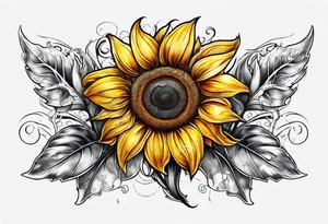 a sunflower tattoo idea