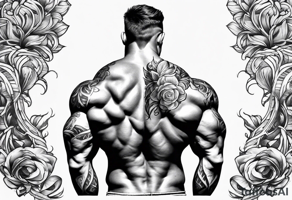 back shoulder bodybuilder tattoo idea