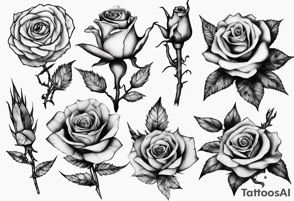 rosas con espinas tattoo idea