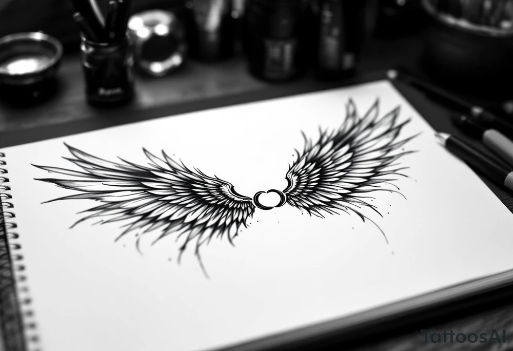 Infinity Loop made of wings tattoo idea