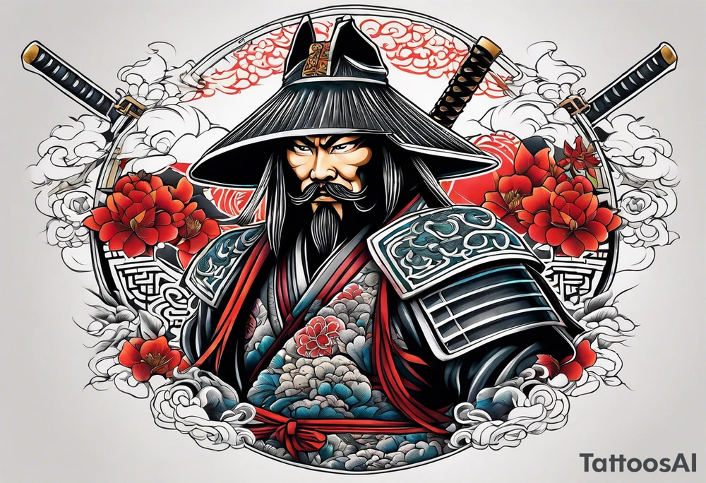 gangster Chinese samurai tattoo idea