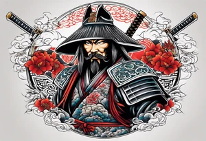 gangster Chinese samurai tattoo idea