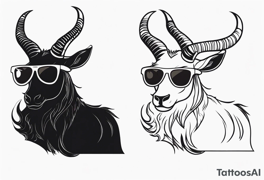 capricorn with sunglasses and a gun tattoo idea