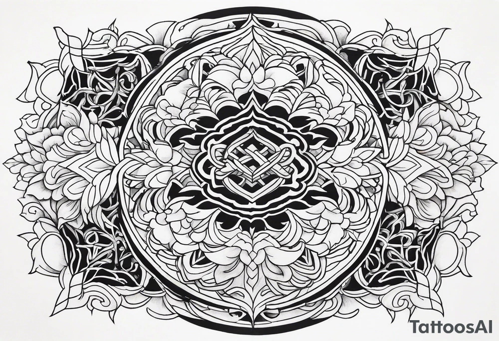 repeating crystal pattern tattoo idea