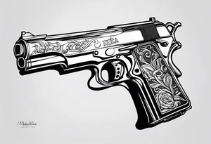 Nuka Cola gun simple tattoo idea