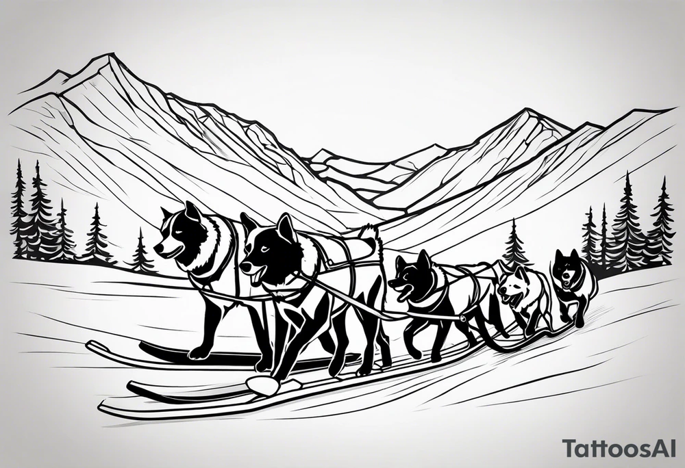 dog sled tattoo idea