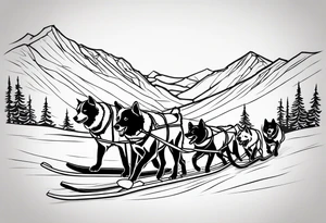 dog sled tattoo idea