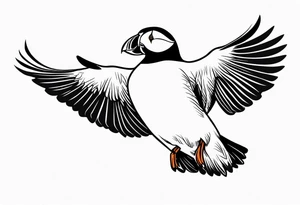 a flying puffin
 - forarm Tattoo tattoo idea