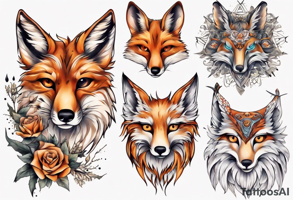 ein Tier aus Fuchs und Eule tattoo idea