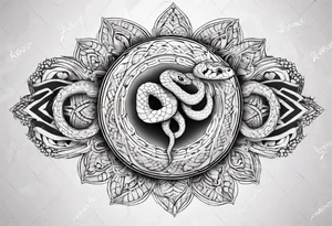 Snake with mandala pattern as skin tattoo idea