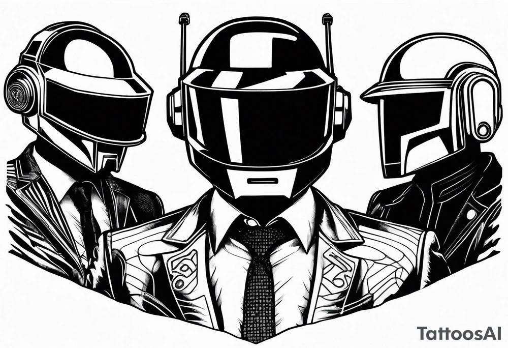 daft punk band from top to bottom tattoo idea
