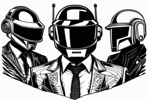 daft punk band from top to bottom tattoo idea