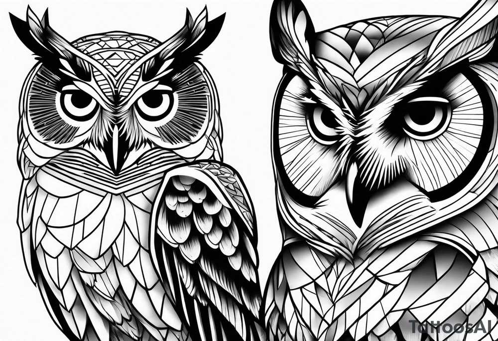 Mom and baby owl tattoo idea