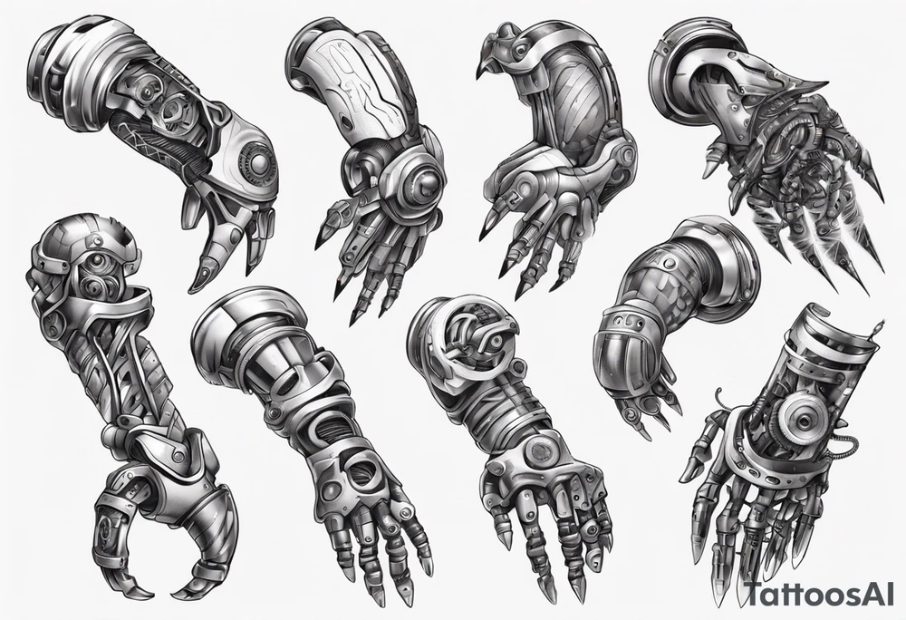 robotic forearm tattoo idea