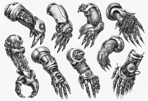 robotic forearm tattoo idea