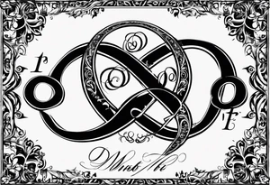 An infinity symbol with Proverbs 10:22 centered underneath. I’d like the initials DBM and MDM inside the infinity symbol tattoo idea