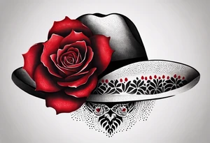 Mexican hat
red rose
day of dead
cactus tattoo idea