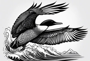 loon flying tattoo idea