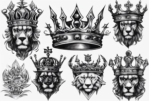 detailed kings crown tattoo idea