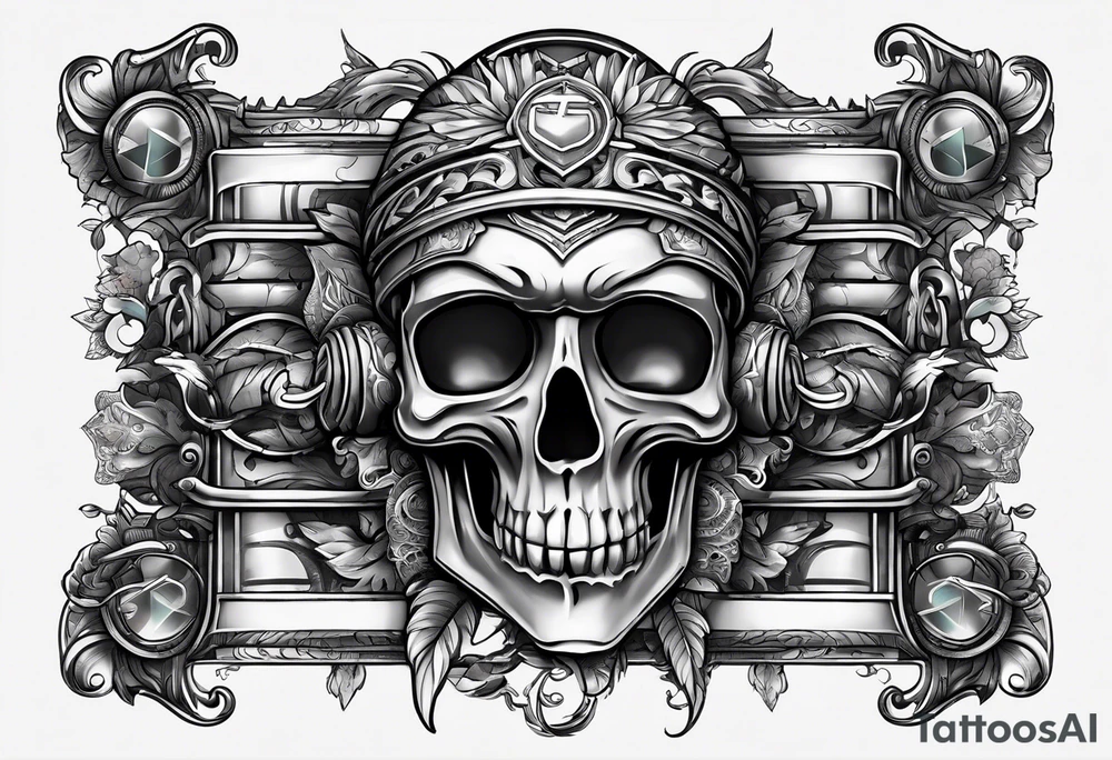 A headband with the letters A R in the middle tattoo idea