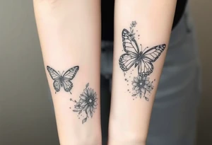 I have a full inside forearm done with butterfly’s, flowers, have a moon crust, dimonds, sprinkles so now I need to finish the other side tattoo idea