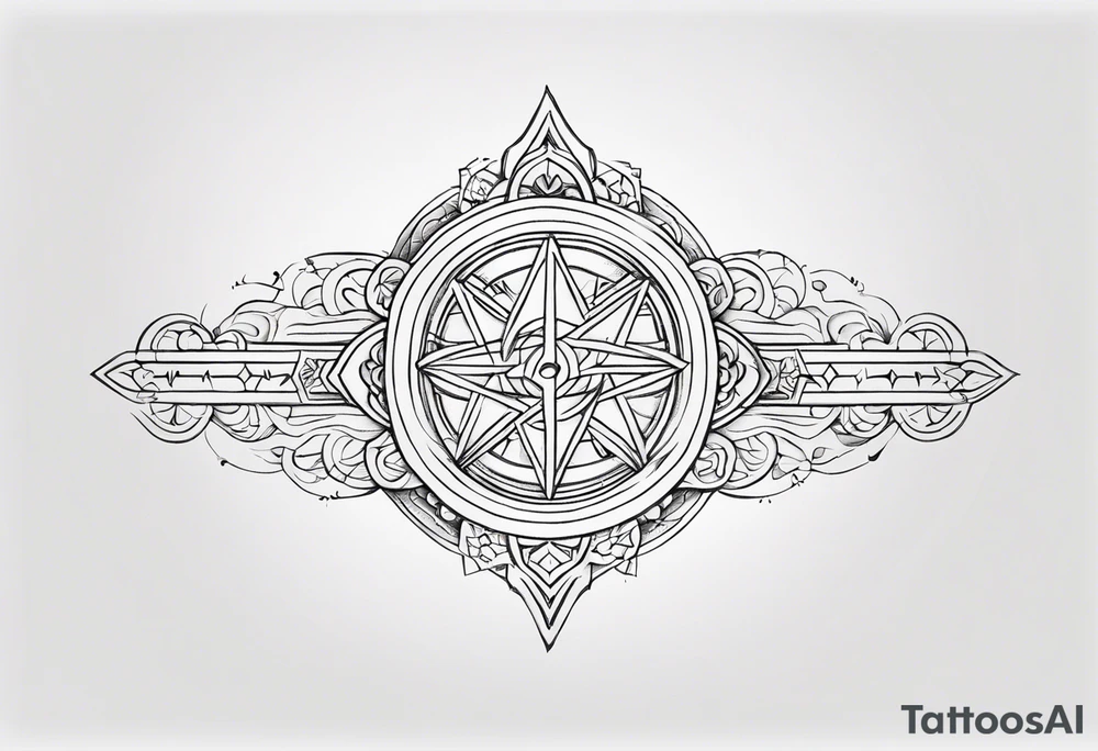 forearm band tattoo with spiritual elements tattoo idea