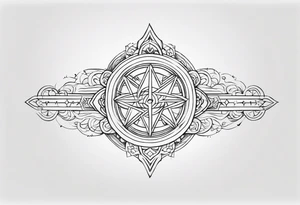 forearm band tattoo with spiritual elements tattoo idea