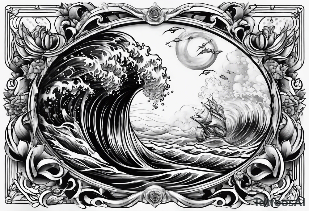 Neptun steht im Wasser tattoo idea