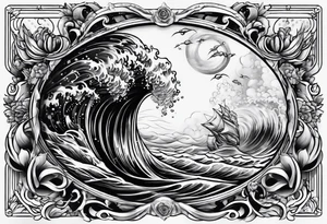 Neptun steht im Wasser tattoo idea