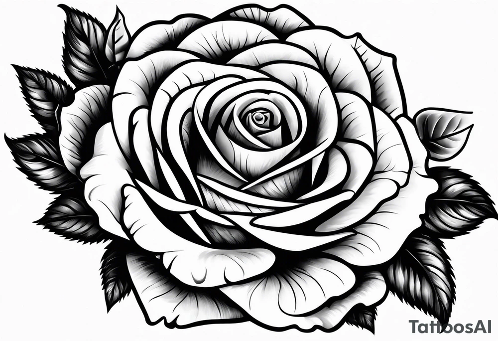 roses on fire tattoo idea