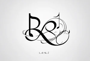 Musical notes incorporating the letters R and L tattoo idea