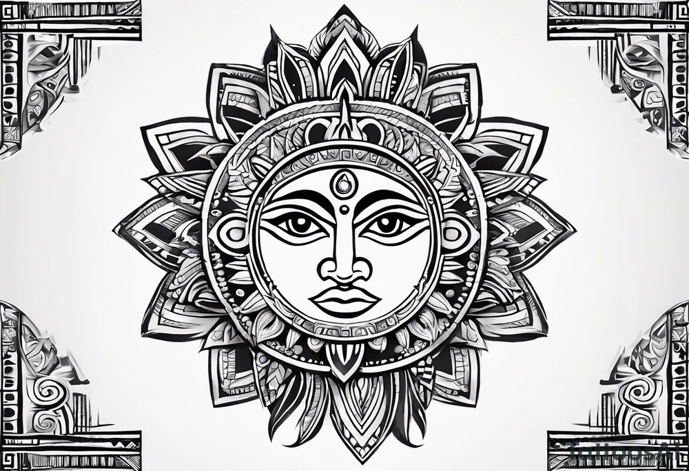 Sun in the style of the inca (inti) tattoo idea