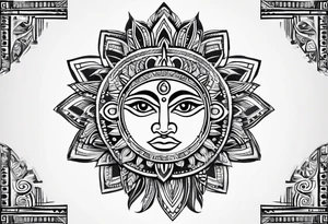 Sun in the style of the inca (inti) tattoo idea