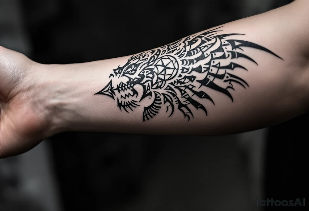 corbeau tribal tattoo idea