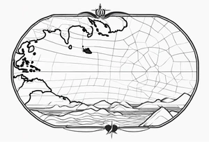 Outline map of the Eastern Caribbean islands tattoo idea
