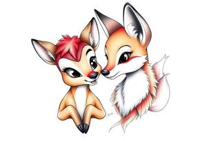 Disney bambi and disnesy fox tattoo tattoo idea