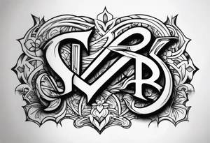 A capital graffiti R and S and T tattoo idea