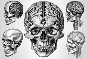 Anatomical brain in media sagittal section tattoo idea