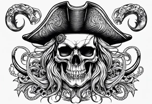 Pirate skull with tentacles tattoo idea