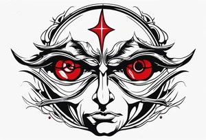 Bloody tears flow from Alucard's one
 eye in Hellsing tattoo model tattoo idea