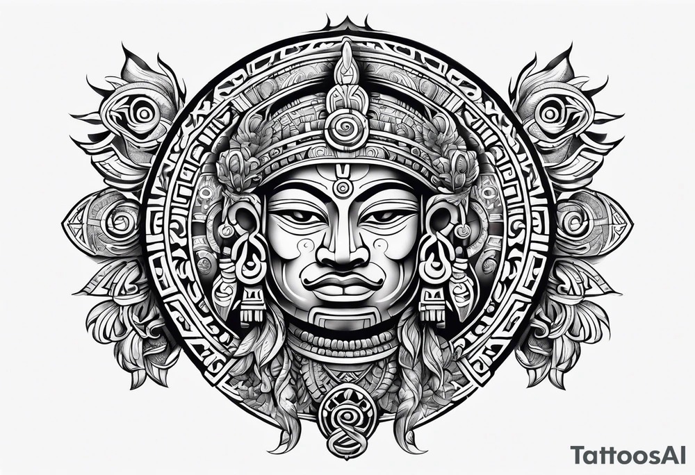 Mayan moon god tattoo idea