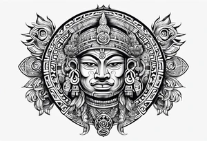 Mayan moon god tattoo idea