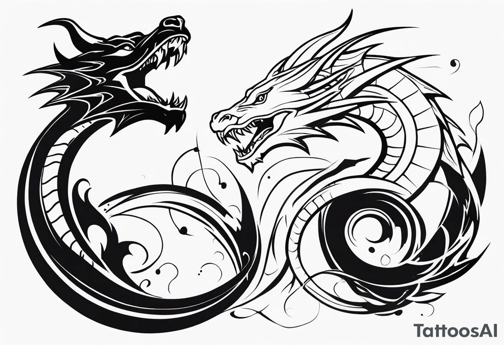 roaring dragons tattoo idea