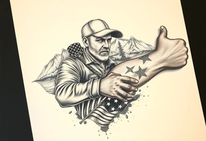 Masculin, country, mountains, wildlife, nature, racing , father of 4,
blue collar,  American flag,welder tattoo idea