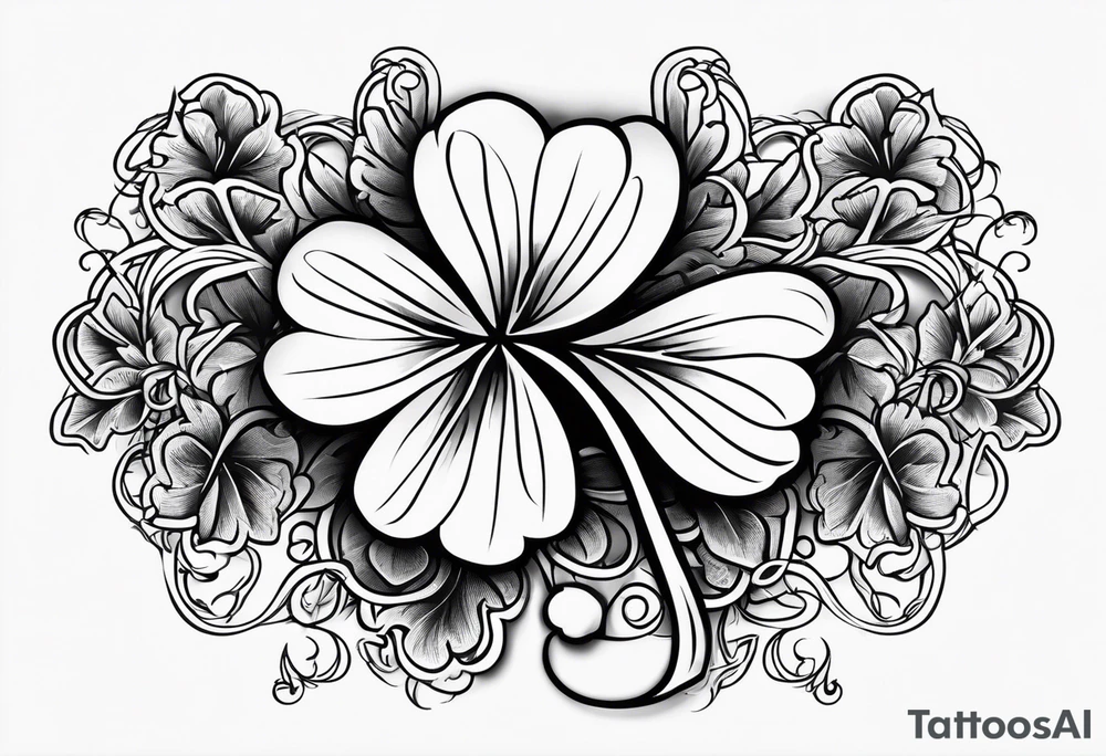 a single three leaf clover with vine tattoo idea