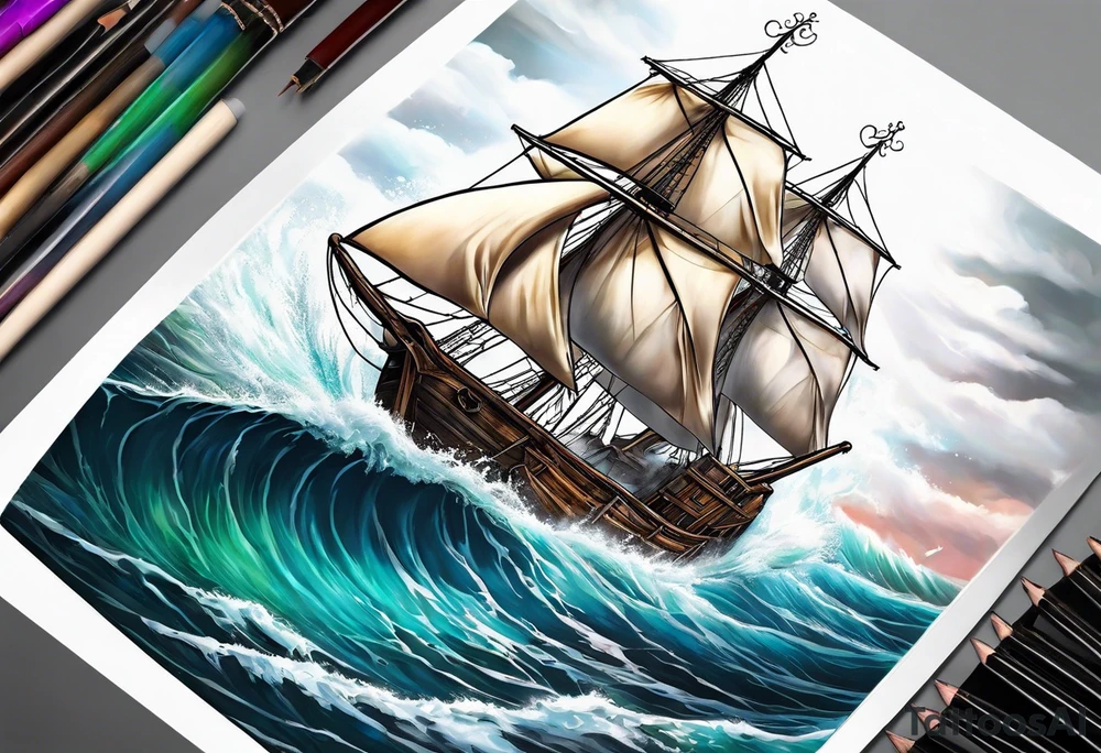 Jesus calming the sea tattoo idea