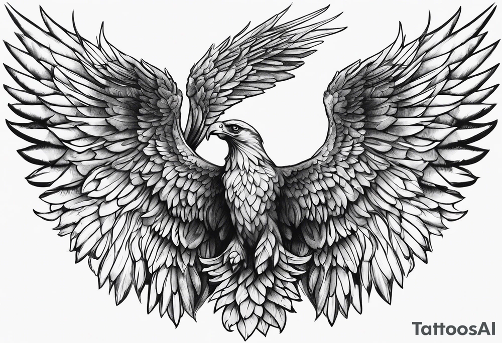 Dark angel wing tattoo idea