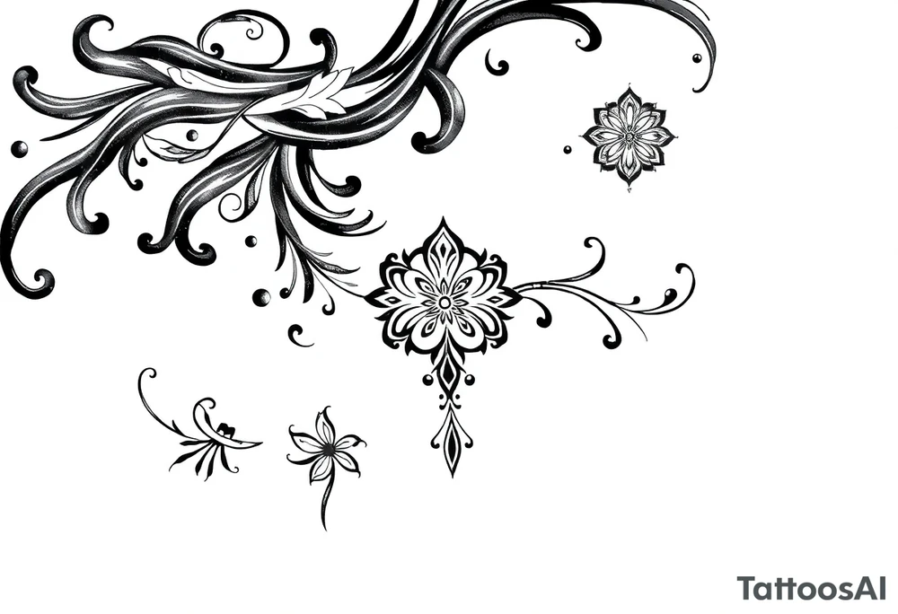 mytical shaman and mytolog style ornametn with ancient rhyme tattoo idea