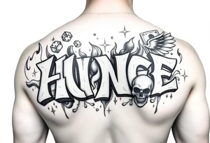 graffiti 3d stone effect make the letters look carved in stone flame and smoke effect add dice, money, cards, skulls, or angel wings arm piece tattoo idea